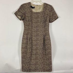 Spenser Jeremy Animal Print Silk Pleated Dress 2P